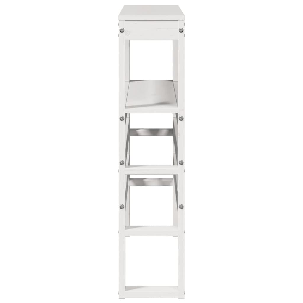 vidaXL Tăblie de pat cu rafturi, alb, 90 cm, lemn masiv de pin