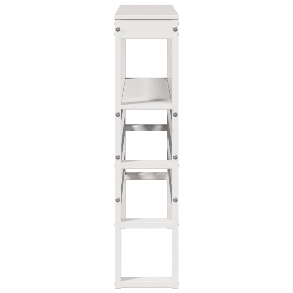 vidaXL Tăblie de pat cu rafturi, alb, 75 cm, lemn masiv de pin