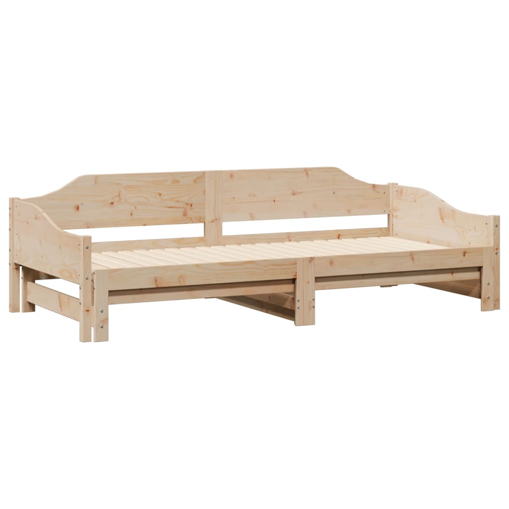 vidaXL Pat de zi cu extensie, 90x200 cm, lemn masiv de pin