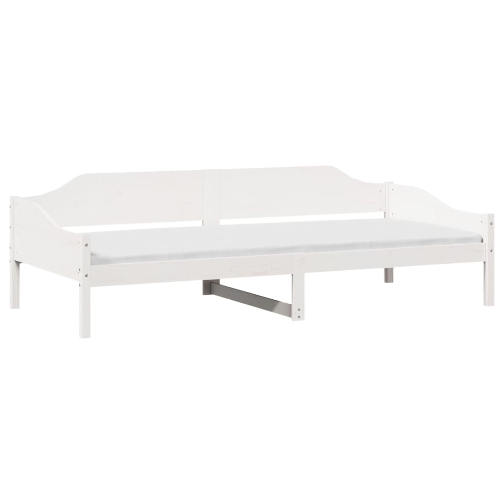 vidaXL Cadru de pat fără saltea, alb, 80x200 cm, lemn masiv de pin