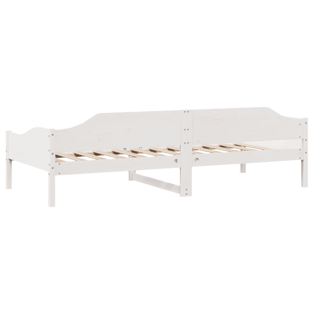 vidaXL Cadru de pat fără saltea, alb, 80x200 cm, lemn masiv de pin