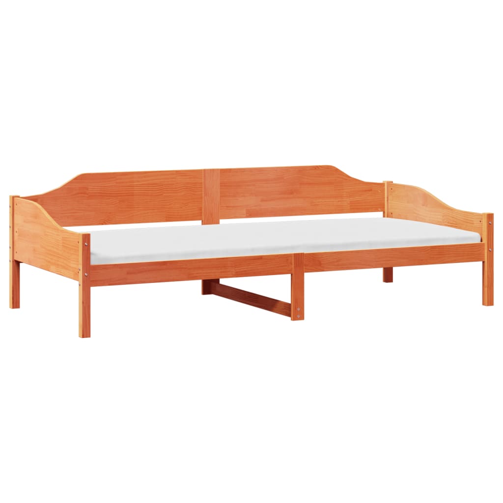 vidaXL Pat de zi fără saltea, maro ceruit, 90x200 cm, lemn masiv pin vidaXL Pat de zi fără saltea, maro ceruit, 90x200 cm, lemn masiv pin