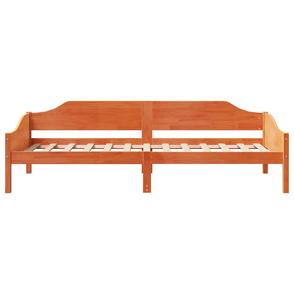 vidaXL Pat de zi fără saltea, maro ceruit, 90x200 cm, lemn masiv pin vidaXL Pat de zi fără saltea, maro ceruit, 90x200 cm, lemn masiv pin