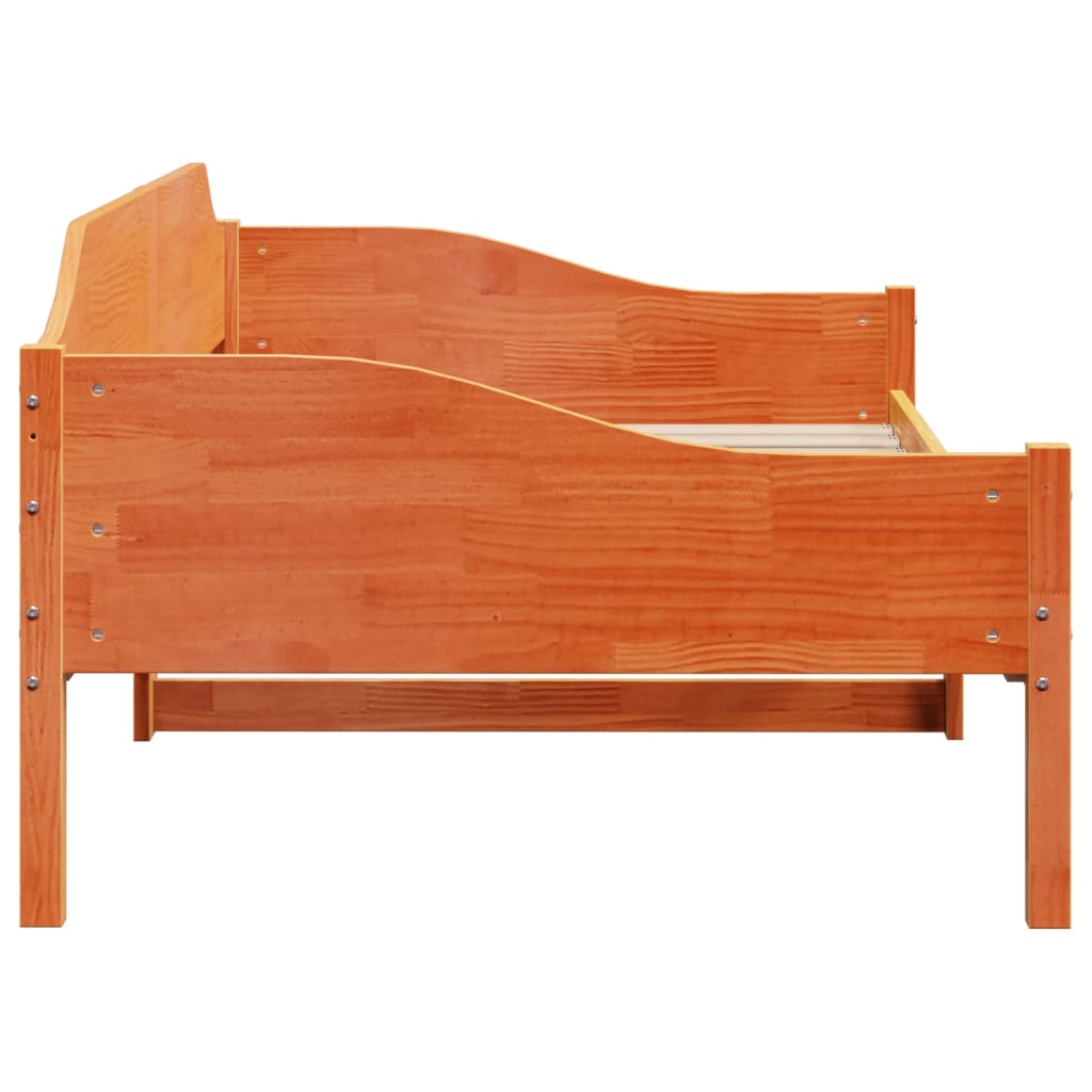 vidaXL Pat de zi fără saltea, maro ceruit, 90x200 cm, lemn masiv pin vidaXL Pat de zi fără saltea, maro ceruit, 90x200 cm, lemn masiv pin