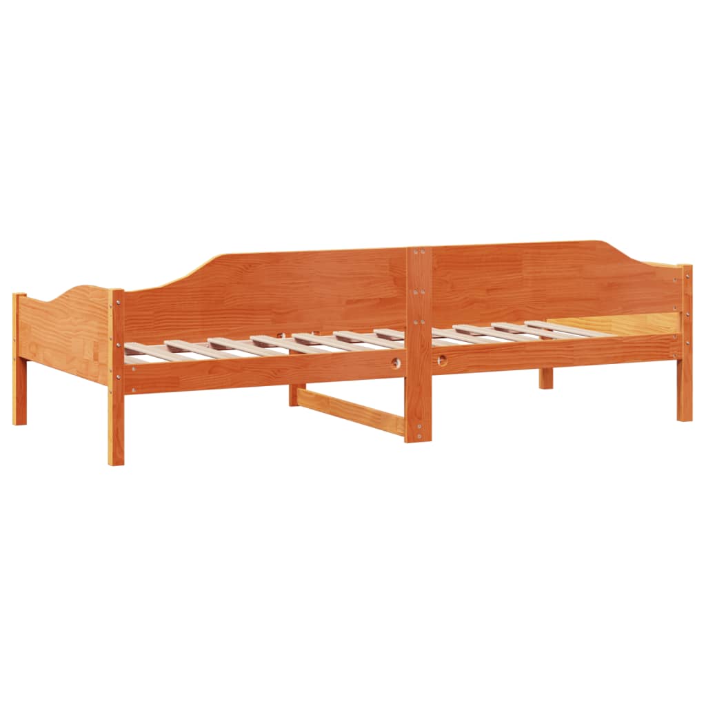 vidaXL Pat de zi fără saltea, maro ceruit, 90x200 cm, lemn masiv pin vidaXL Pat de zi fără saltea, maro ceruit, 90x200 cm, lemn masiv pin