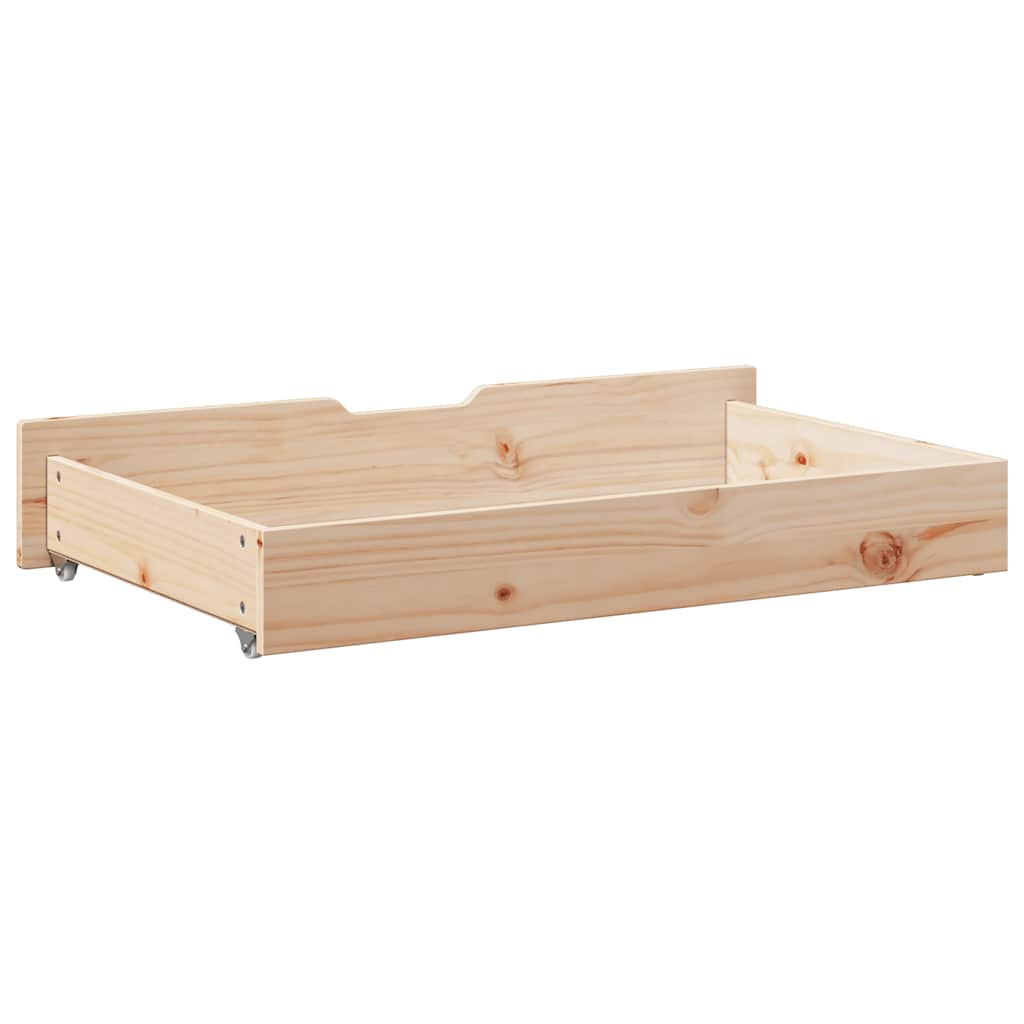 vidaXL Sertare de pat cu roți, 2 buc., 95x55x17 cm, lemn masiv de pin vidaXL Sertare de pat cu roți, 2 buc., 95x55x17 cm, lemn masiv de pin