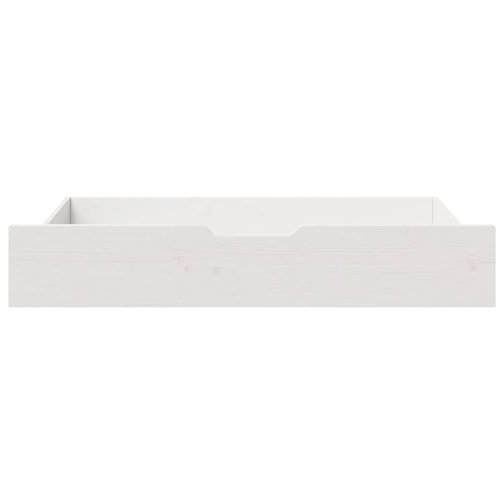 vidaXL Sertare de pat, 2 buc., 95x55x17 cm, alb, lemn masiv de pin vidaXL Sertare de pat, 2 buc., 95x55x17 cm, alb, lemn masiv de pin