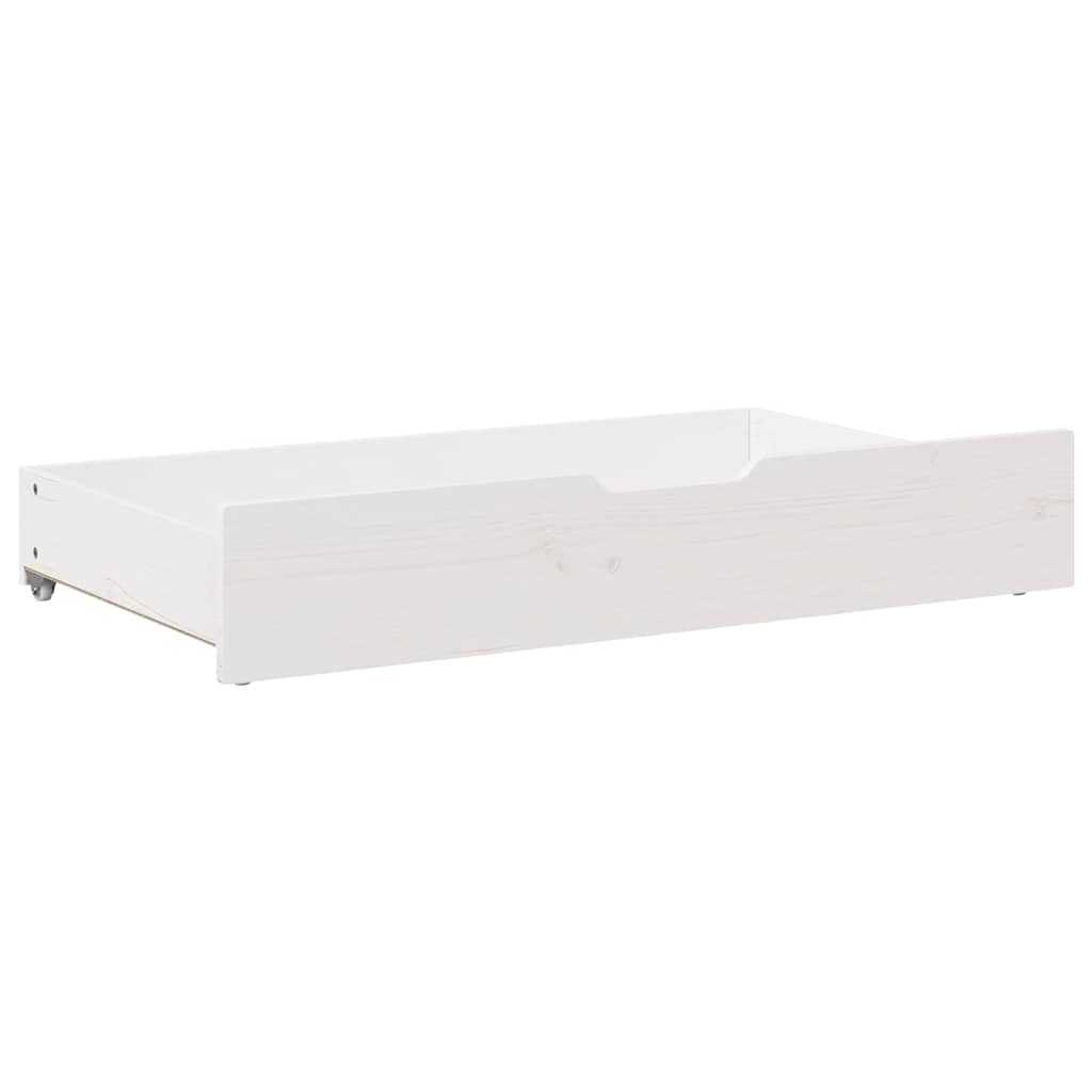 vidaXL Sertare de pat, 2 buc., 95x55x17 cm, alb, lemn masiv de pin vidaXL Sertare de pat, 2 buc., 95x55x17 cm, alb, lemn masiv de pin