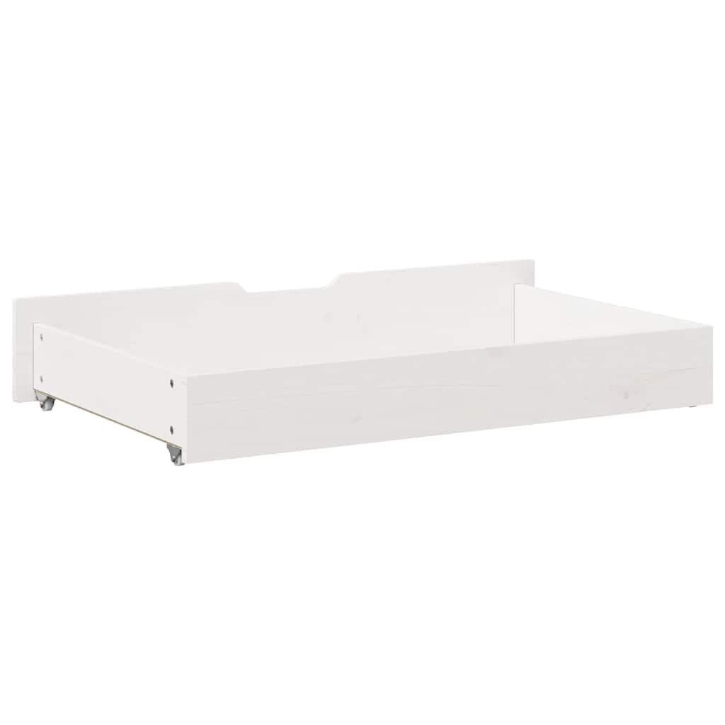 vidaXL Sertare de pat, 2 buc., 95x55x17 cm, alb, lemn masiv de pin vidaXL Sertare de pat, 2 buc., 95x55x17 cm, alb, lemn masiv de pin
