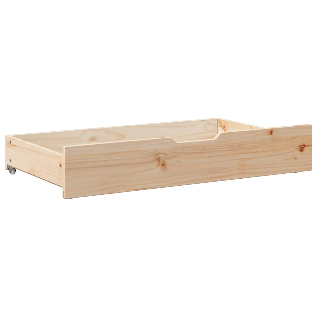 vidaXL Sertare de pat cu roți, 2 buc., 90x55x17 cm, lemn masiv de pin vidaXL Sertare de pat cu roți, 2 buc., 90x55x17 cm, lemn masiv de pin