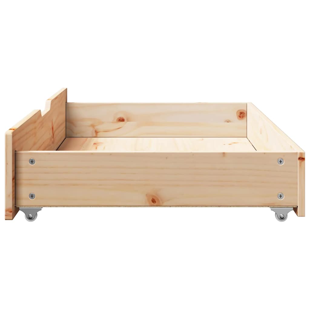 vidaXL Sertare de pat cu roți, 2 buc., 90x55x17 cm, lemn masiv de pin vidaXL Sertare de pat cu roți, 2 buc., 90x55x17 cm, lemn masiv de pin