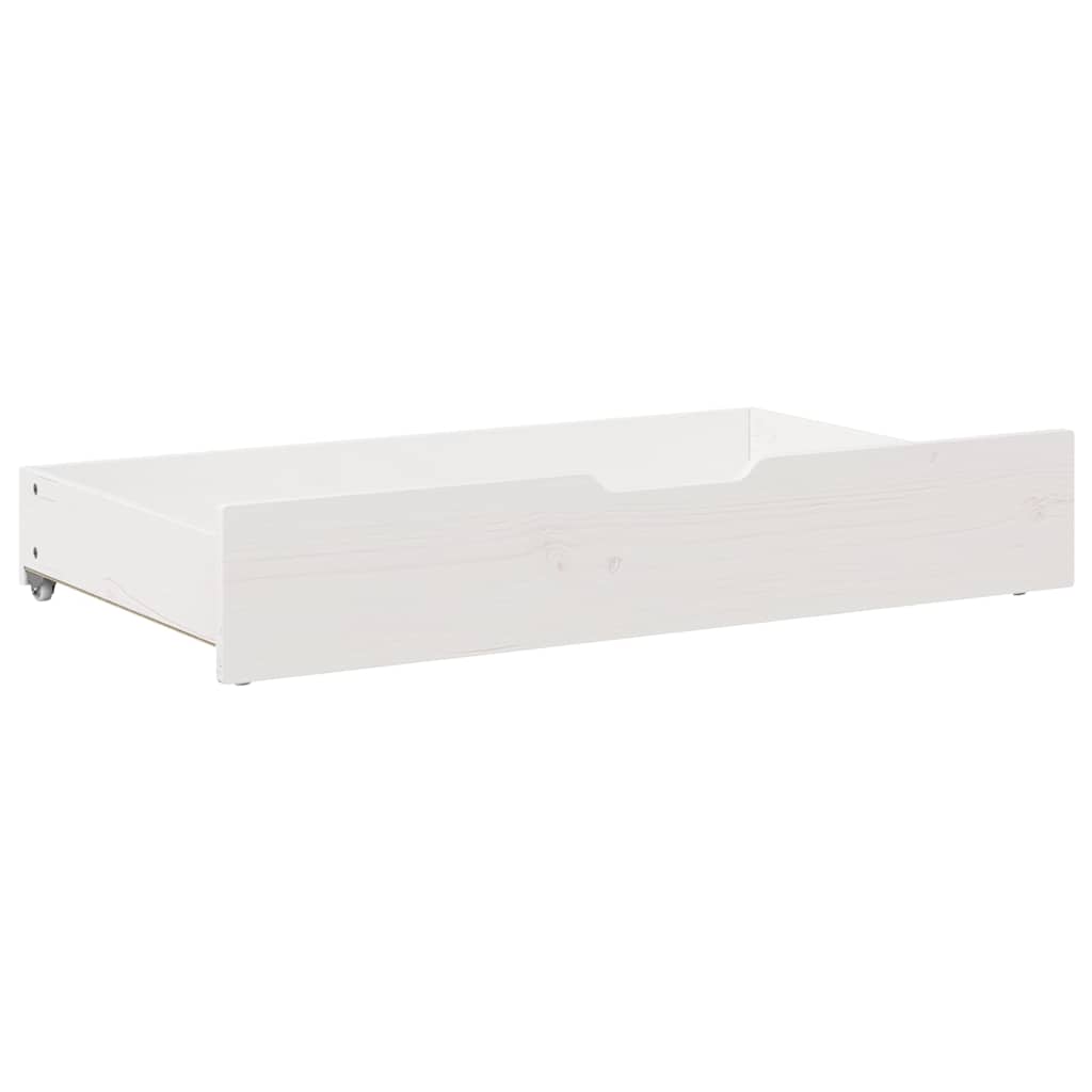 vidaXL Sertare de pat, 2 buc., 90x55x17 cm, alb, lemn masiv de pin vidaXL Sertare de pat, 2 buc., 90x55x17 cm, alb, lemn masiv de pin