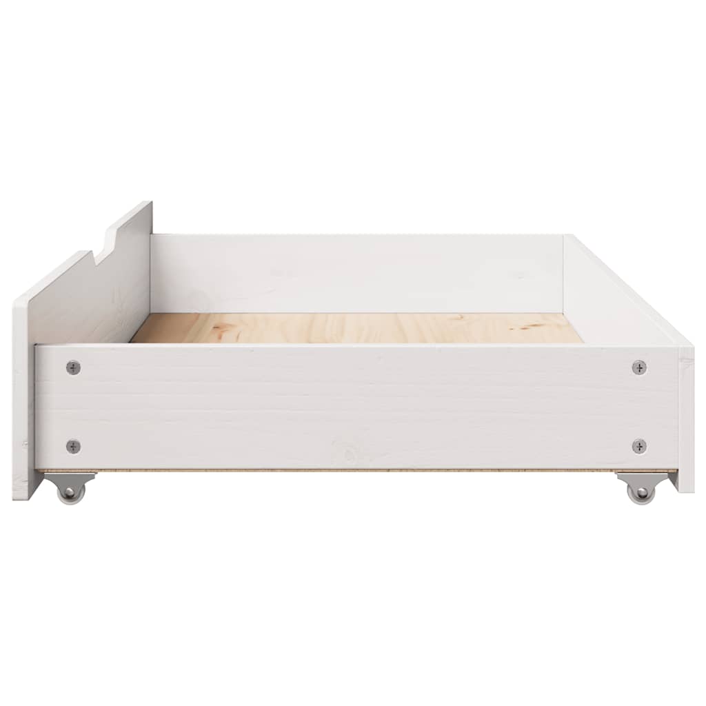 vidaXL Sertare de pat, 2 buc., 90x55x17 cm, alb, lemn masiv de pin vidaXL Sertare de pat, 2 buc., 90x55x17 cm, alb, lemn masiv de pin