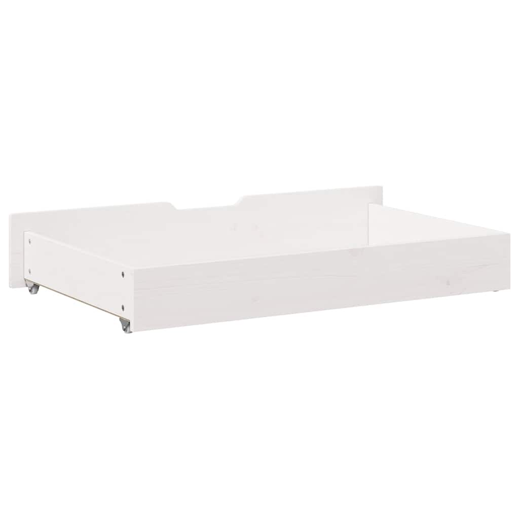vidaXL Sertare de pat, 2 buc., 90x55x17 cm, alb, lemn masiv de pin vidaXL Sertare de pat, 2 buc., 90x55x17 cm, alb, lemn masiv de pin