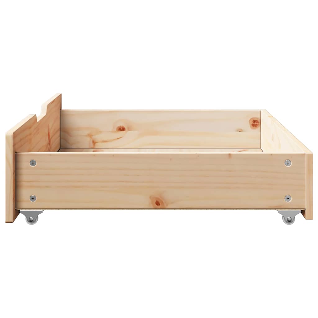 vidaXL Sertare de pat cu roți, 2 buc., 85x55x17 cm, lemn masiv de pin vidaXL Sertare de pat cu roți, 2 buc., 85x55x17 cm, lemn masiv de pin
