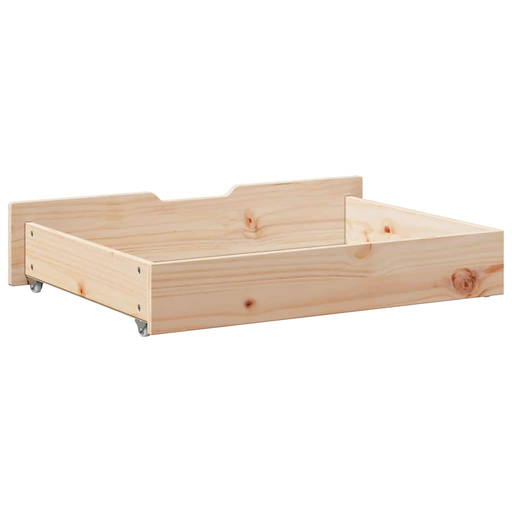 vidaXL Sertare de pat cu roți, 2 buc., 85x55x17 cm, lemn masiv de pin vidaXL Sertare de pat cu roți, 2 buc., 85x55x17 cm, lemn masiv de pin