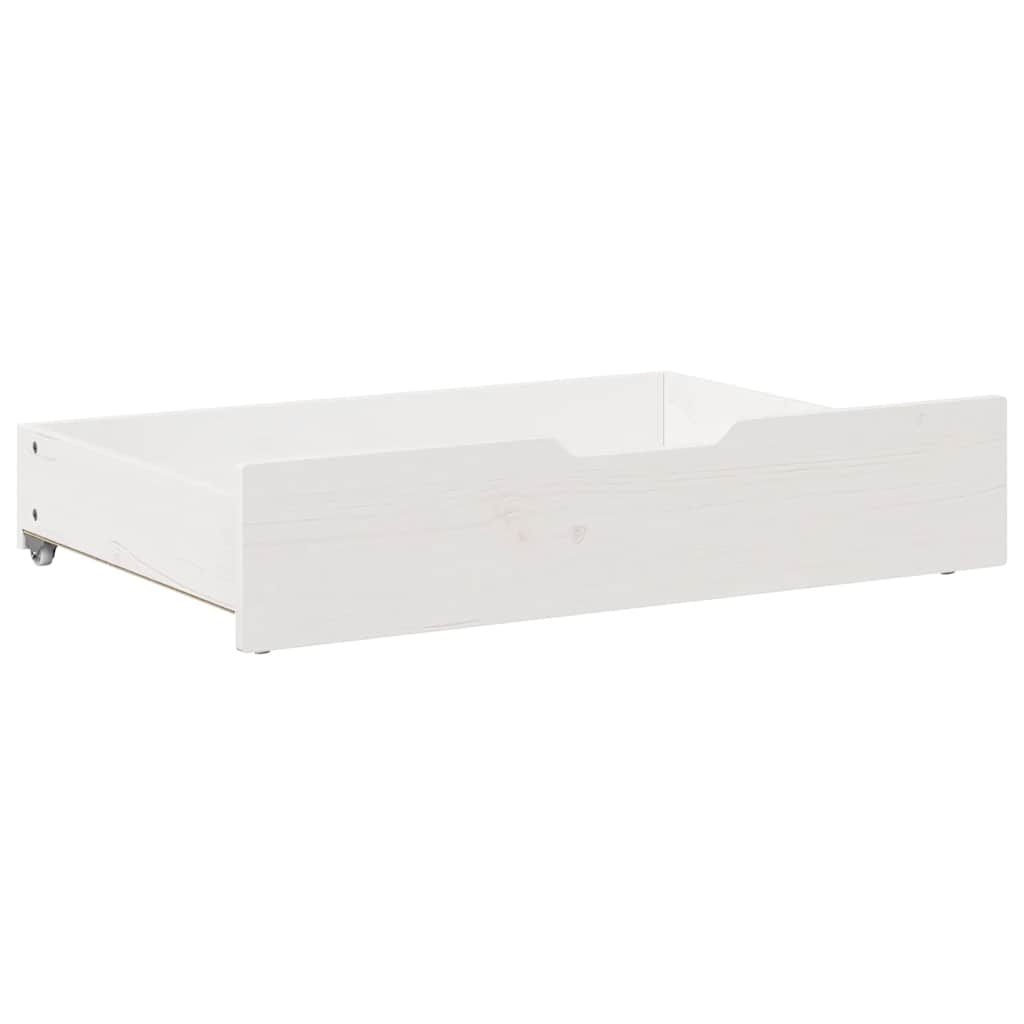 vidaXL Sertare de pat, 2 buc., 85x55x17 cm, alb, lemn masiv de pin vidaXL Sertare de pat, 2 buc., 85x55x17 cm, alb, lemn masiv de pin