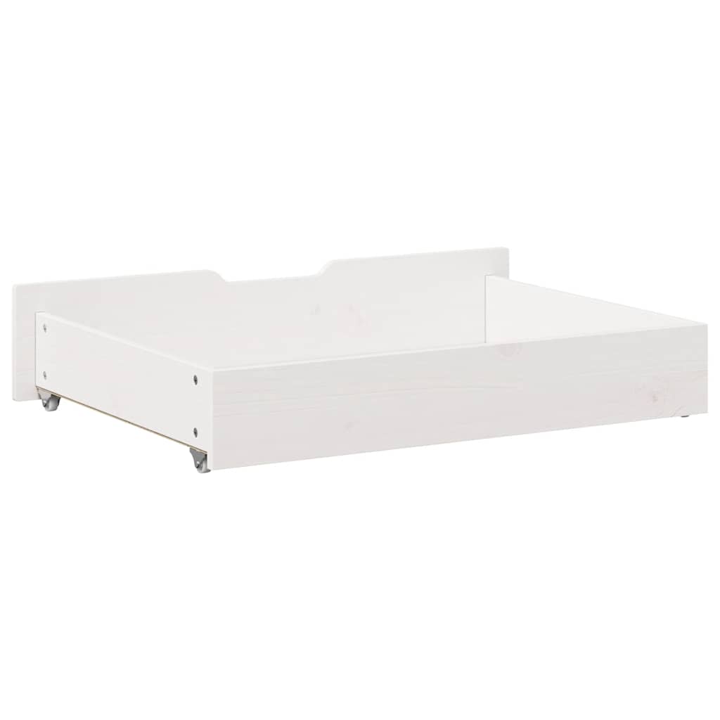 vidaXL Sertare de pat, 2 buc., 85x55x17 cm, alb, lemn masiv de pin vidaXL Sertare de pat, 2 buc., 85x55x17 cm, alb, lemn masiv de pin