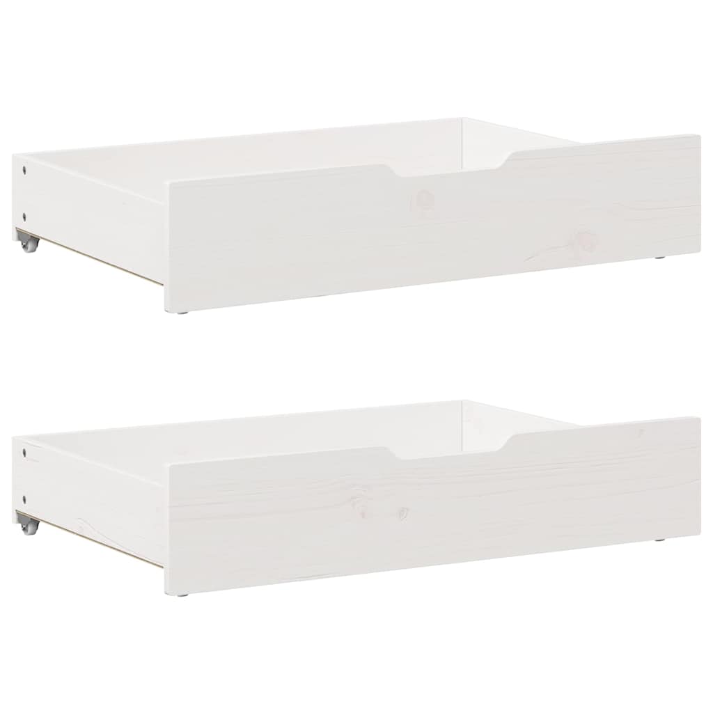 vidaXL Sertare de pat, 2 buc., 85x55x17 cm, alb, lemn masiv de pin vidaXL Sertare de pat, 2 buc., 85x55x17 cm, alb, lemn masiv de pin