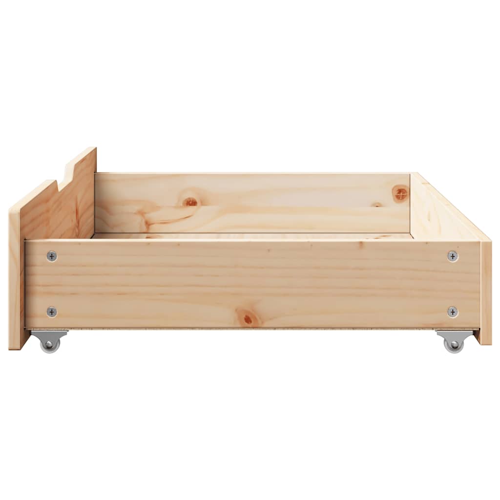 vidaXL Sertare de pat cu roți, 2 buc., 80x55x17 cm, lemn masiv de pin vidaXL Sertare de pat cu roți, 2 buc., 80x55x17 cm, lemn masiv de pin