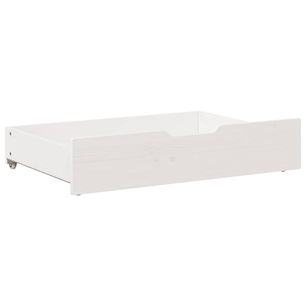 vidaXL Sertare de pat, 2 buc., 80x55x17 cm, alb, lemn masiv de pin vidaXL Sertare de pat, 2 buc., 80x55x17 cm, alb, lemn masiv de pin