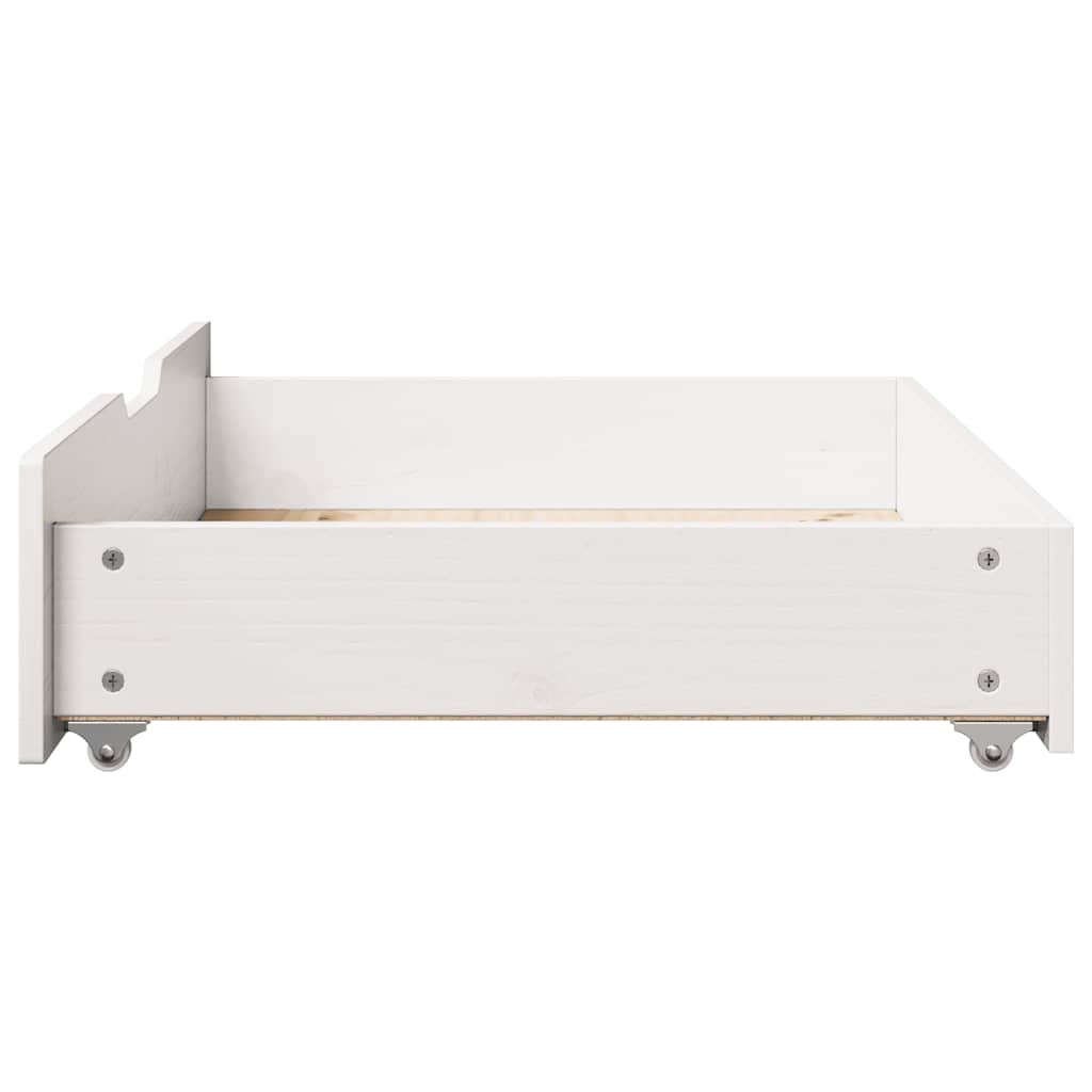 vidaXL Sertare de pat, 2 buc., 80x55x17 cm, alb, lemn masiv de pin vidaXL Sertare de pat, 2 buc., 80x55x17 cm, alb, lemn masiv de pin