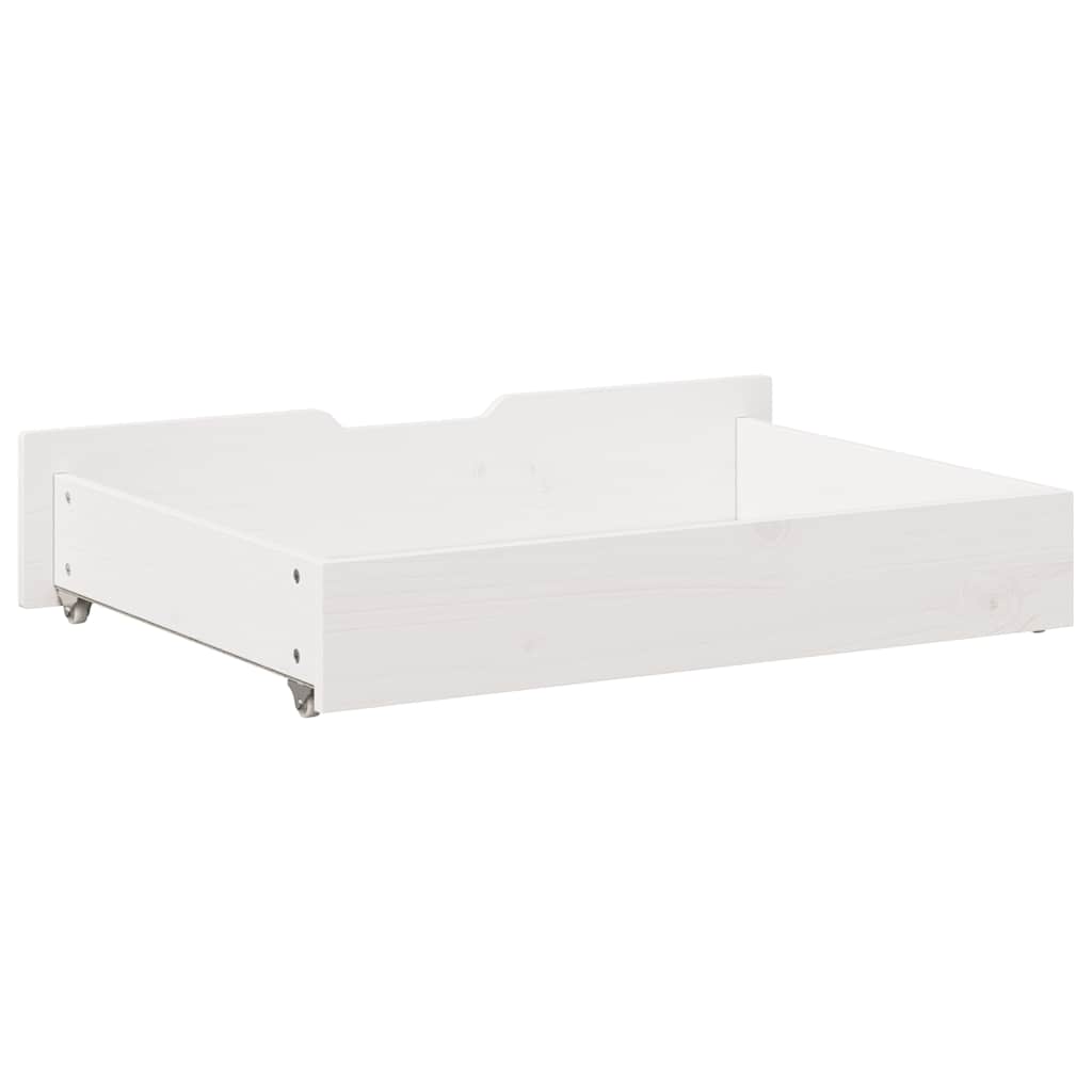 vidaXL Sertare de pat, 2 buc., 80x55x17 cm, alb, lemn masiv de pin vidaXL Sertare de pat, 2 buc., 80x55x17 cm, alb, lemn masiv de pin
