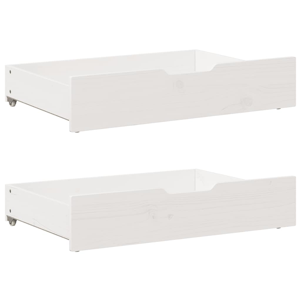 vidaXL Sertare de pat, 2 buc., 80x55x17 cm, alb, lemn masiv de pin vidaXL Sertare de pat, 2 buc., 80x55x17 cm, alb, lemn masiv de pin