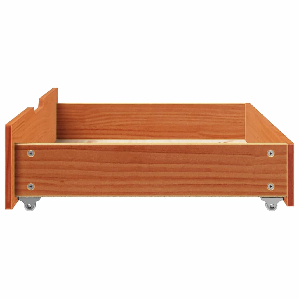 vidaXL Sertare de pat 2 buc. 80x55x17 cm maro ceruit lemn masiv de pin vidaXL Sertare de pat 2 buc. 80x55x17 cm maro ceruit lemn masiv de pin