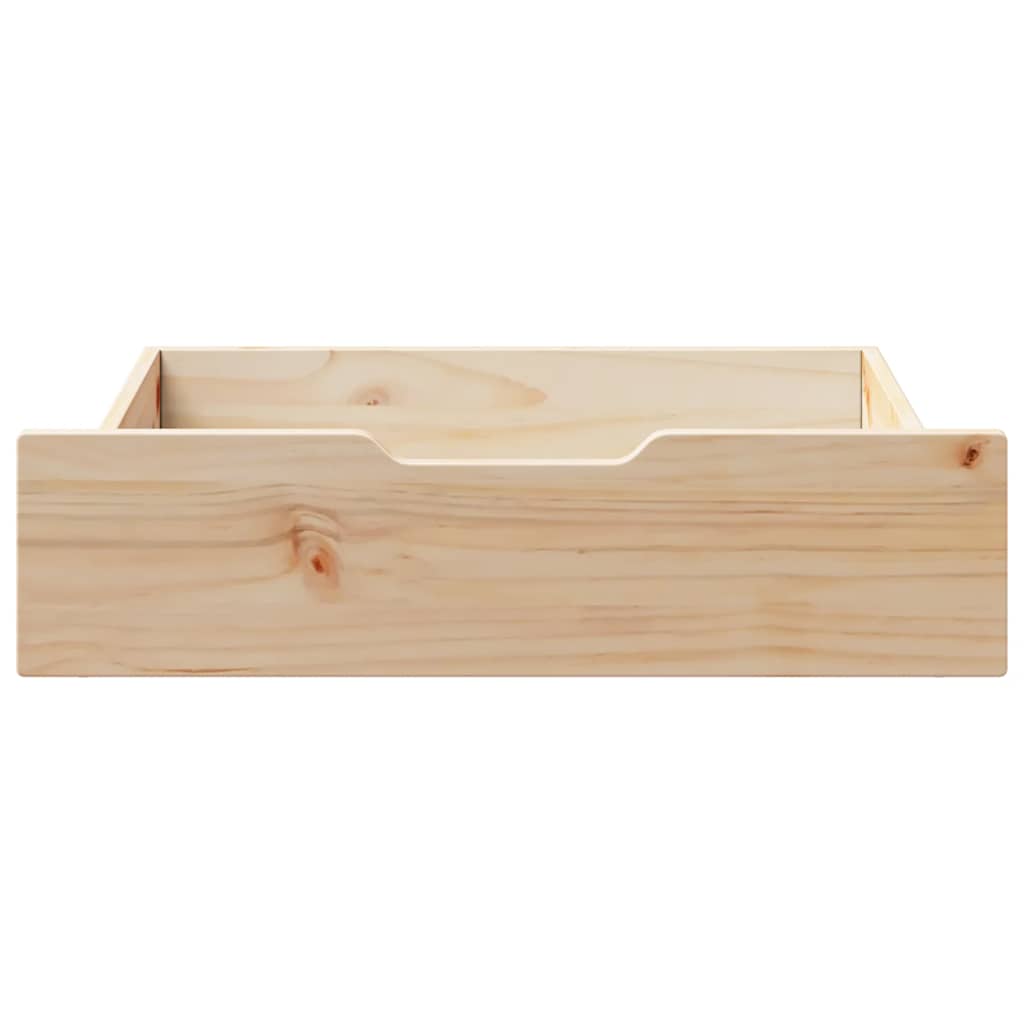 vidaXL Sertare de pat cu roți, 2 buc., 75x55x17 cm, lemn masiv de pin vidaXL Sertare de pat cu roți, 2 buc., 75x55x17 cm, lemn masiv de pin