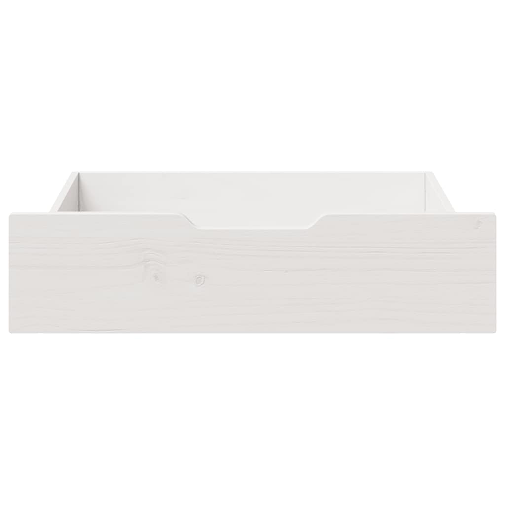 vidaXL Sertare de pat, 2 buc., 75x55x17 cm, alb, lemn masiv de pin vidaXL Sertare de pat, 2 buc., 75x55x17 cm, alb, lemn masiv de pin