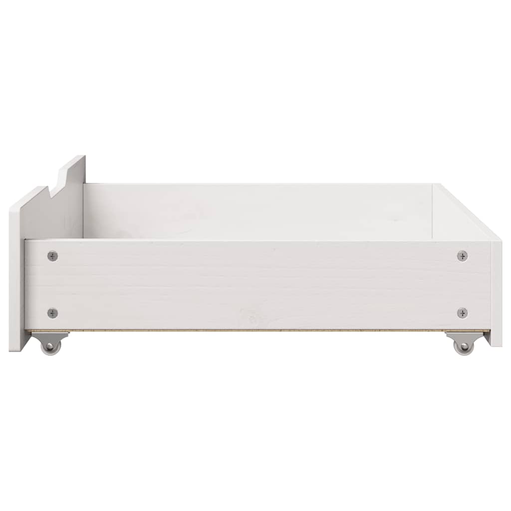 vidaXL Sertare de pat, 2 buc., 75x55x17 cm, alb, lemn masiv de pin vidaXL Sertare de pat, 2 buc., 75x55x17 cm, alb, lemn masiv de pin