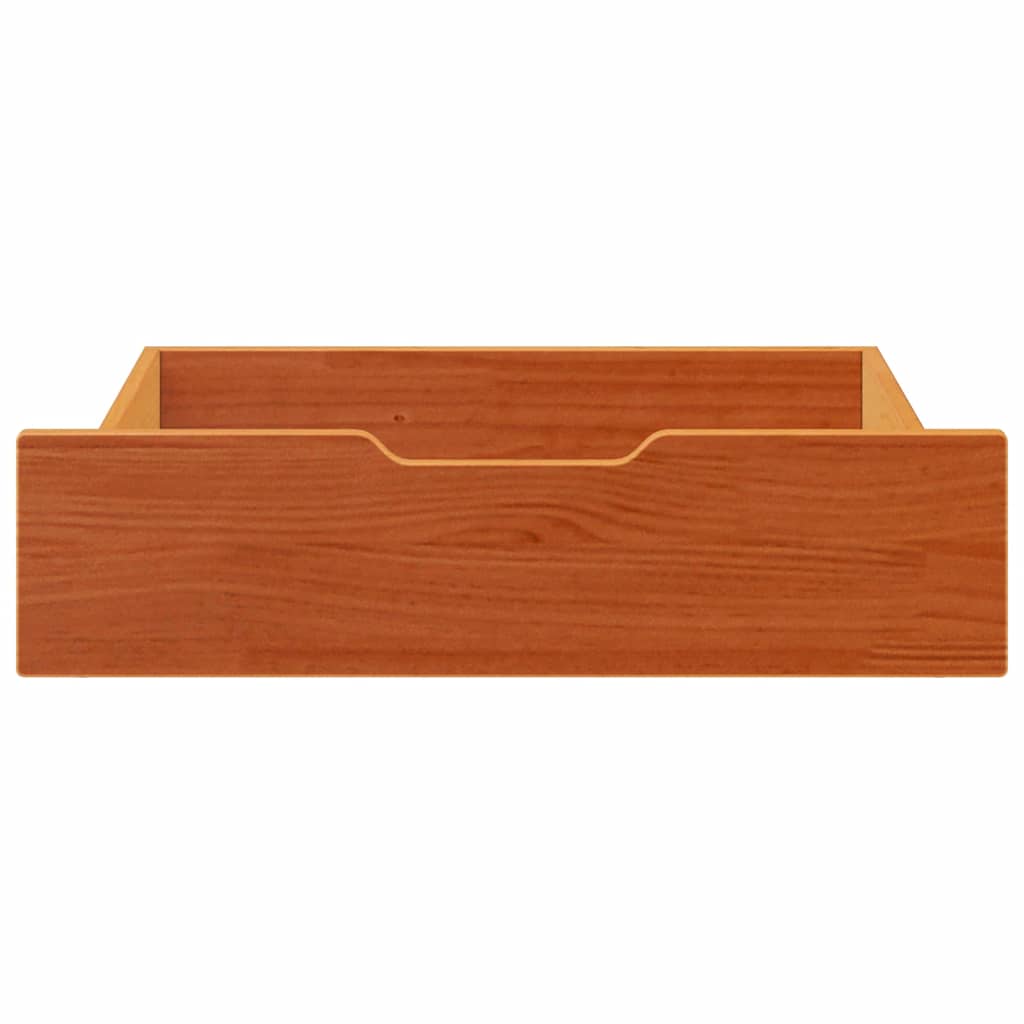 vidaXL Sertare de pat 2 buc. 75x55x17 cm maro ceruit lemn masiv de pin vidaXL Sertare de pat 2 buc. 75x55x17 cm maro ceruit lemn masiv de pin