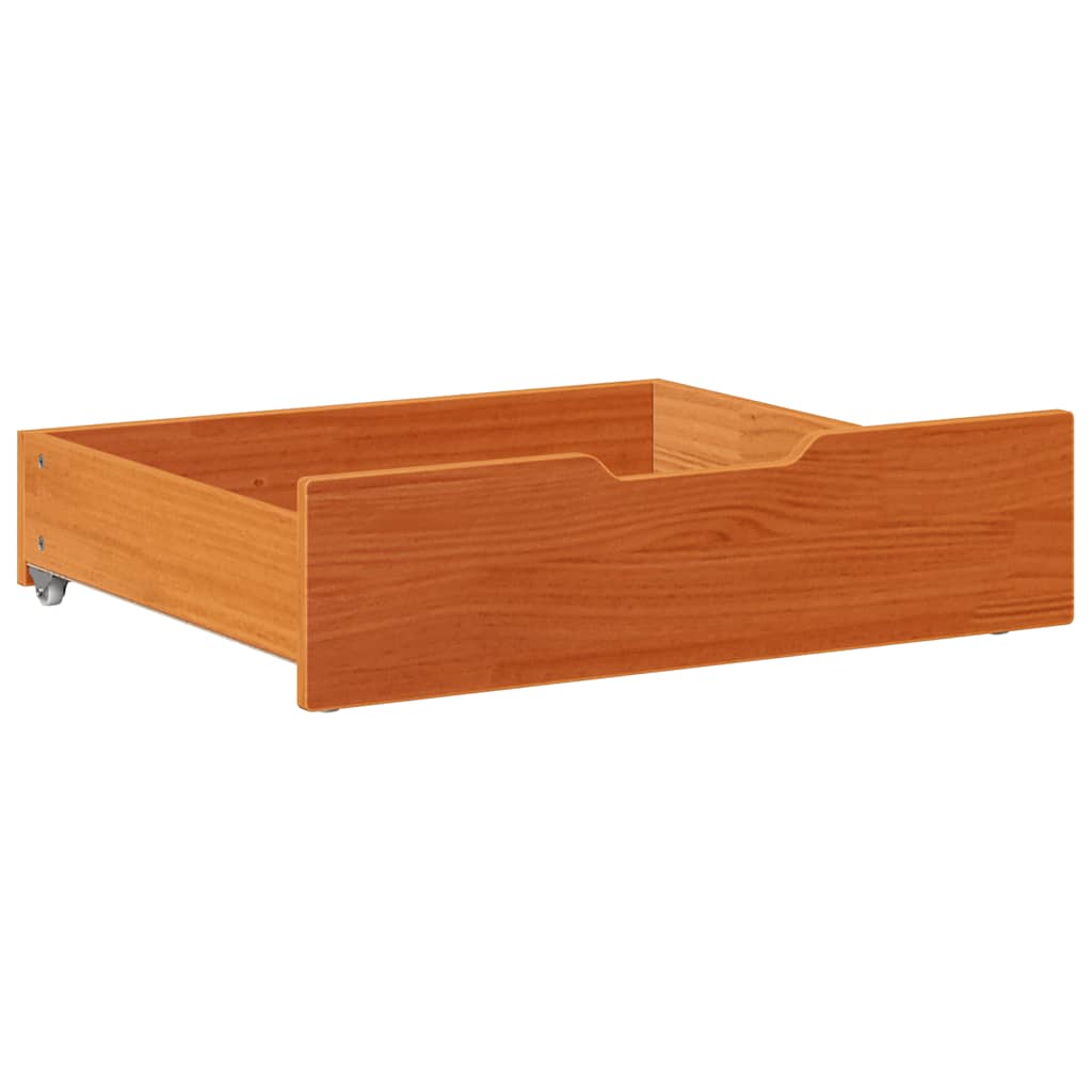 vidaXL Sertare de pat 2 buc. 75x55x17 cm maro ceruit lemn masiv de pin vidaXL Sertare de pat 2 buc. 75x55x17 cm maro ceruit lemn masiv de pin