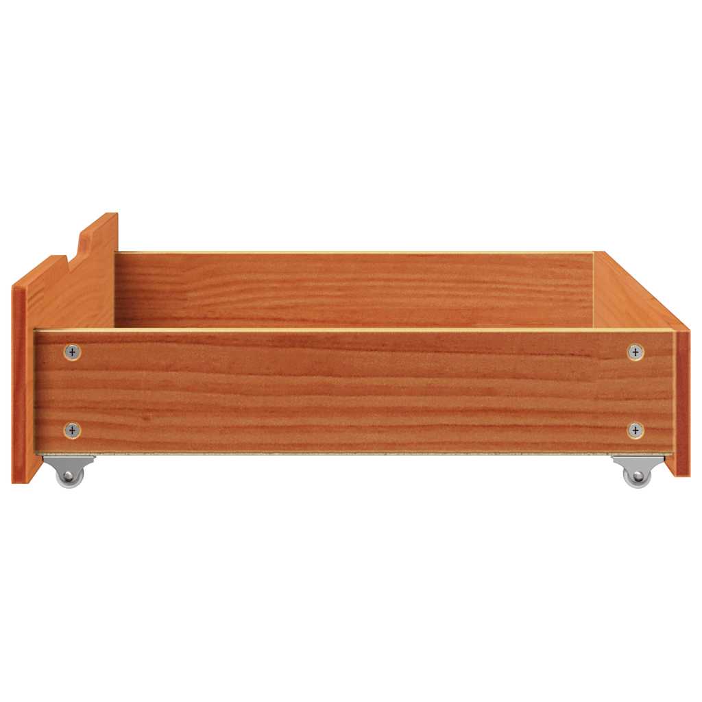 vidaXL Sertare de pat 2 buc. 75x55x17 cm maro ceruit lemn masiv de pin vidaXL Sertare de pat 2 buc. 75x55x17 cm maro ceruit lemn masiv de pin