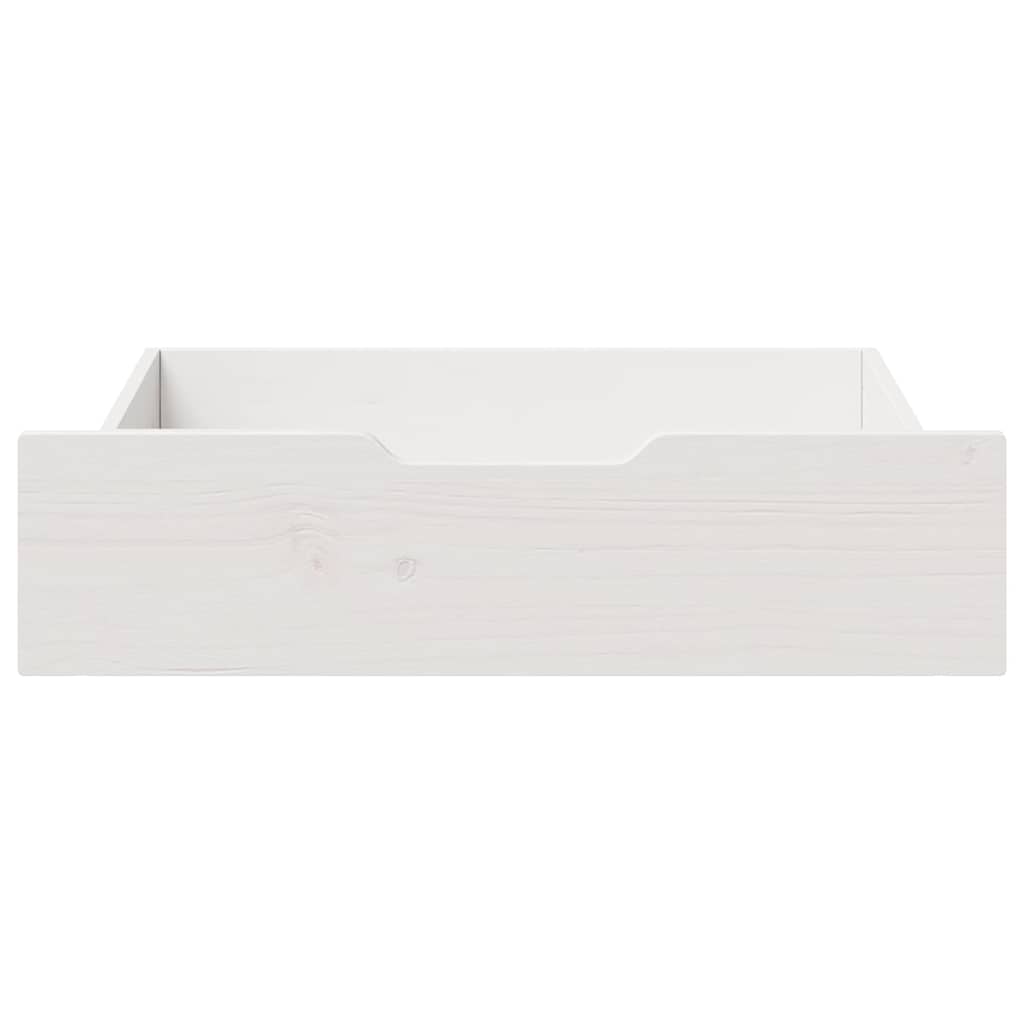 vidaXL Sertare de pat, 2 buc., 65x55x17 cm, alb, lemn masiv de pin vidaXL Sertare de pat, 2 buc., 65x55x17 cm, alb, lemn masiv de pin