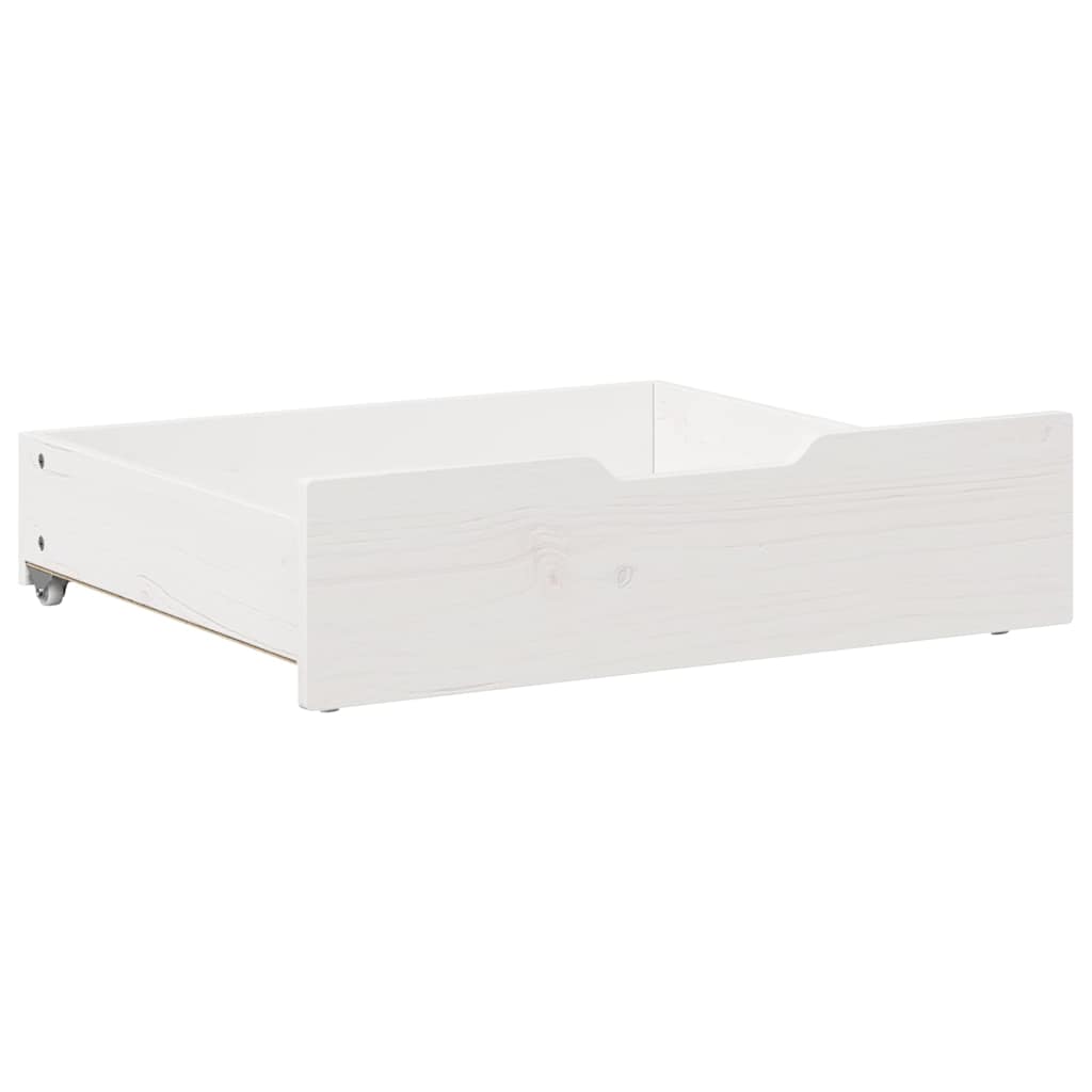 vidaXL Sertare de pat, 2 buc., 65x55x17 cm, alb, lemn masiv de pin vidaXL Sertare de pat, 2 buc., 65x55x17 cm, alb, lemn masiv de pin