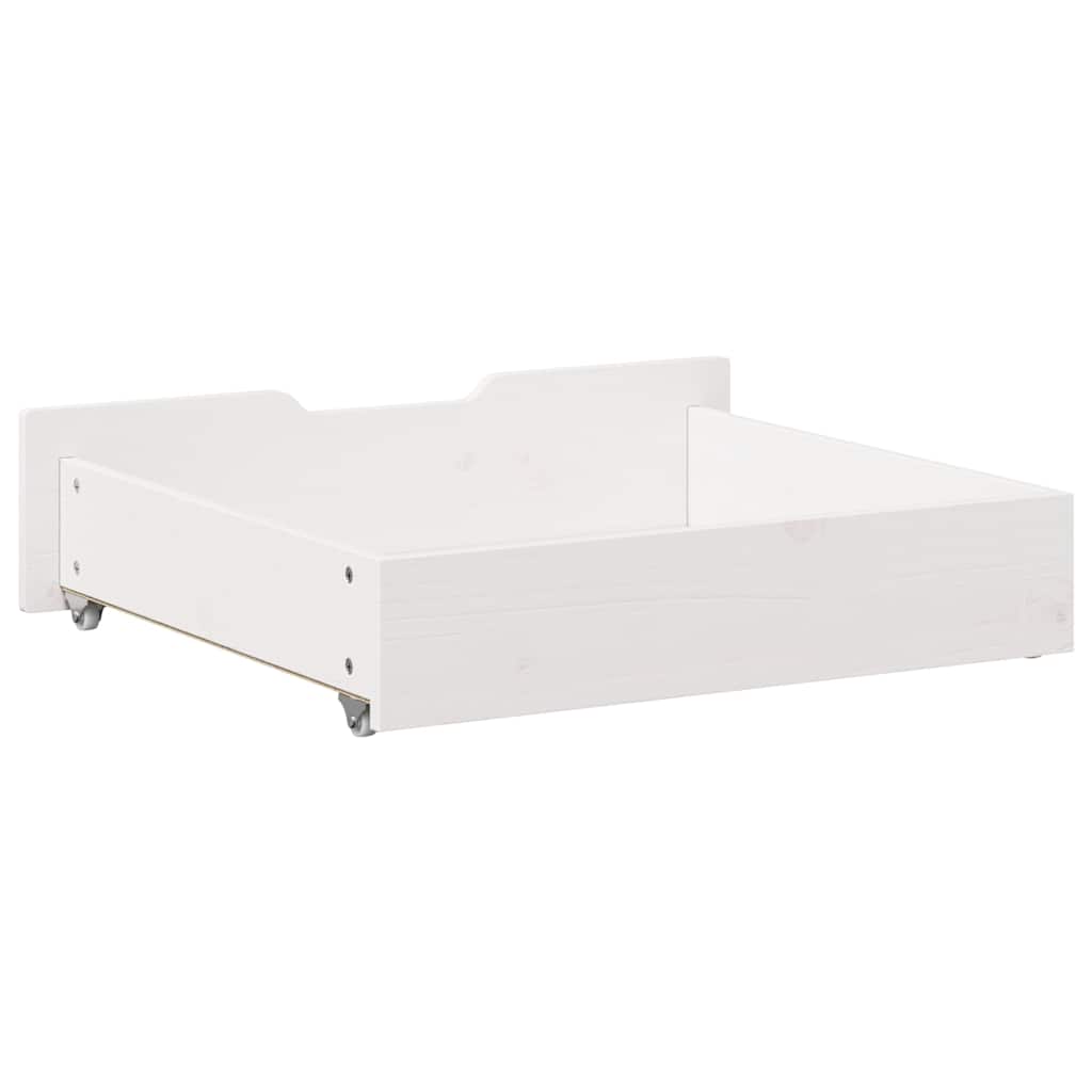 vidaXL Sertare de pat, 2 buc., 65x55x17 cm, alb, lemn masiv de pin vidaXL Sertare de pat, 2 buc., 65x55x17 cm, alb, lemn masiv de pin