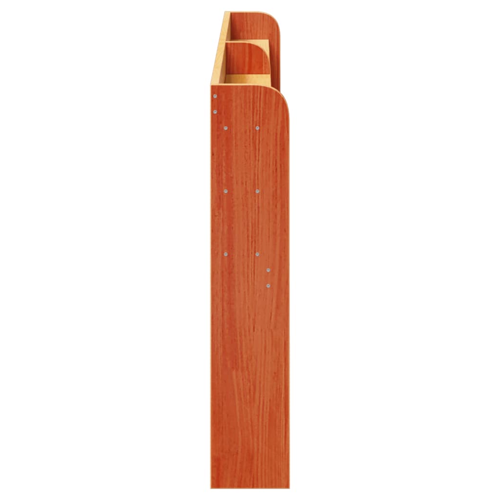 vidaXL Tăblie de pat cu rafturi, maro ceruit, 200 cm, lemn masiv pin