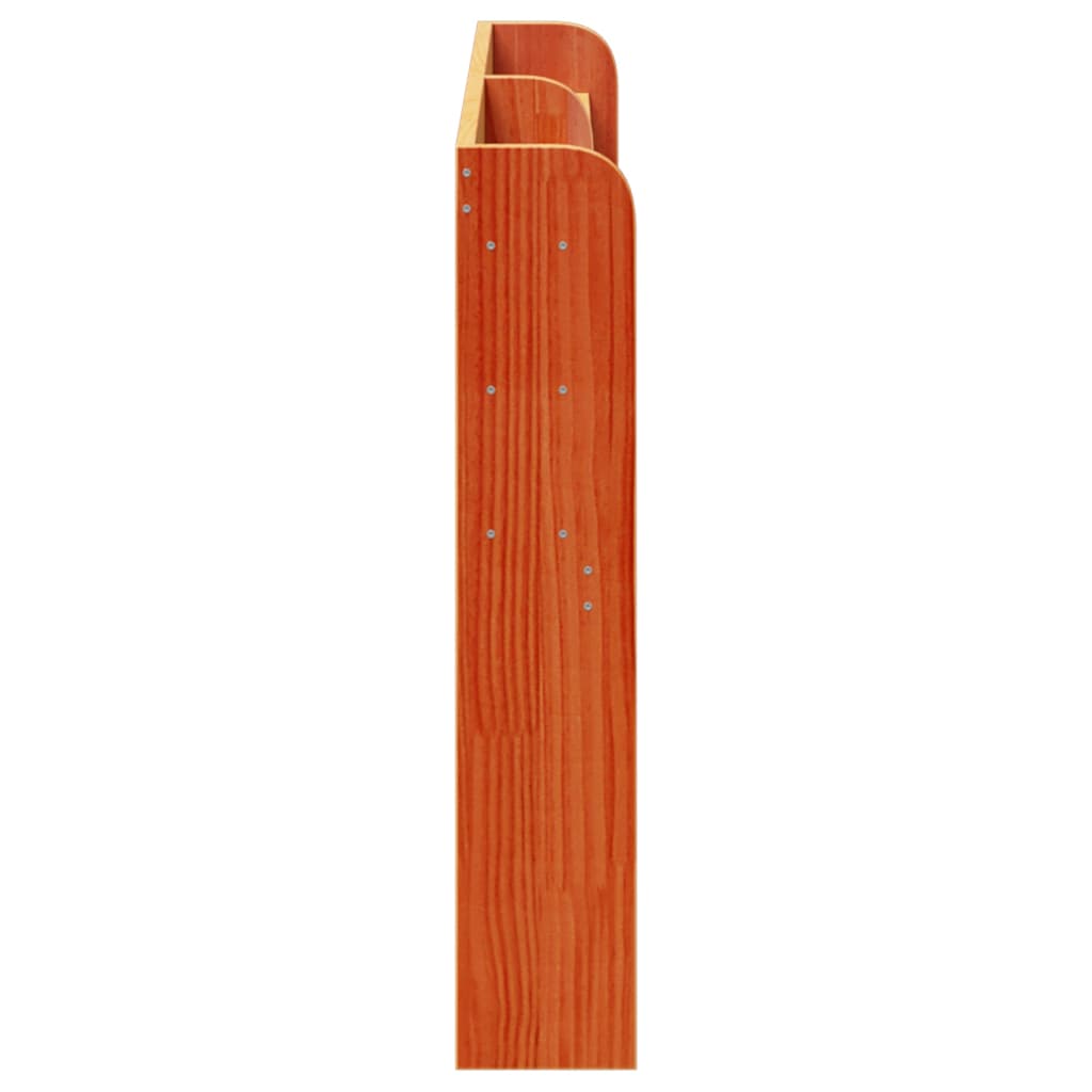 vidaXL Tăblie de pat cu rafturi, maro ceruit, 160 cm, lemn masiv pin
