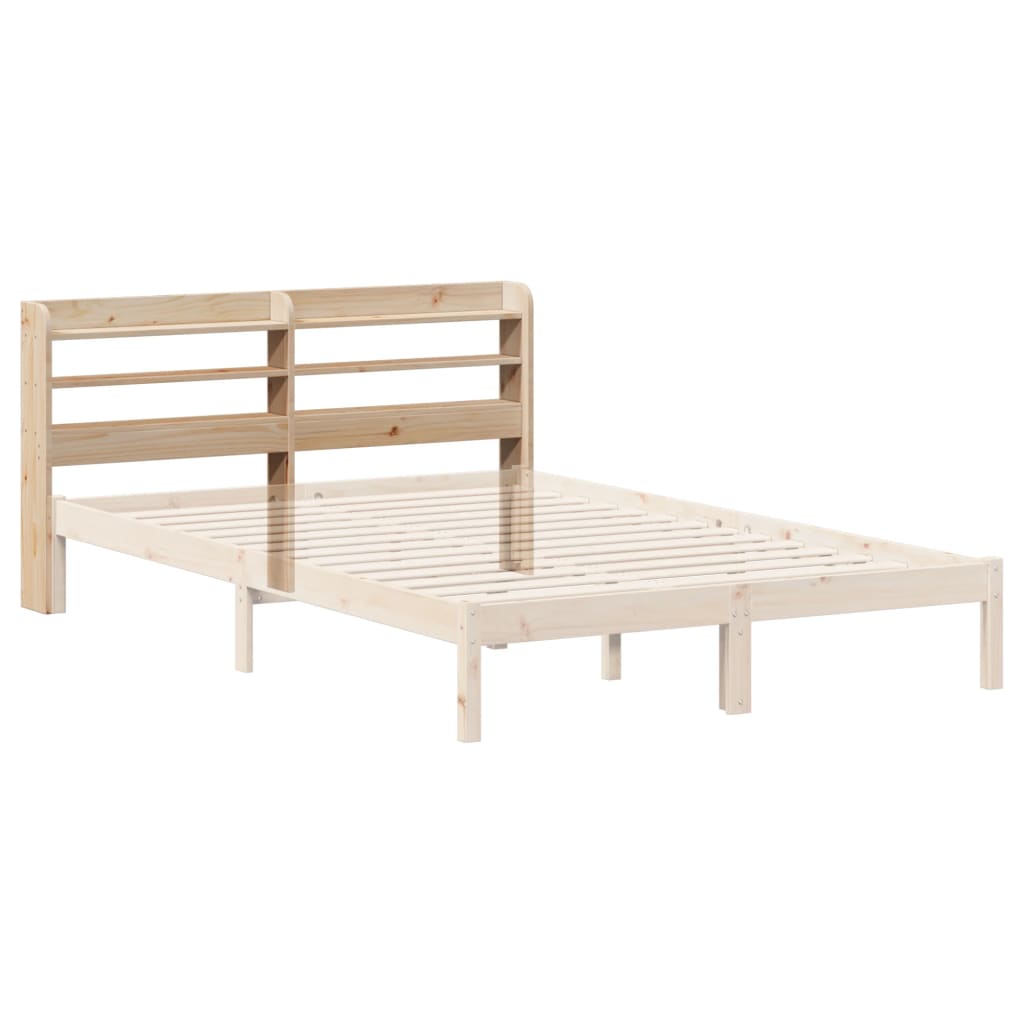 vidaXL Tăblie de pat cu rafturi, 150 cm, lemn masiv de pin