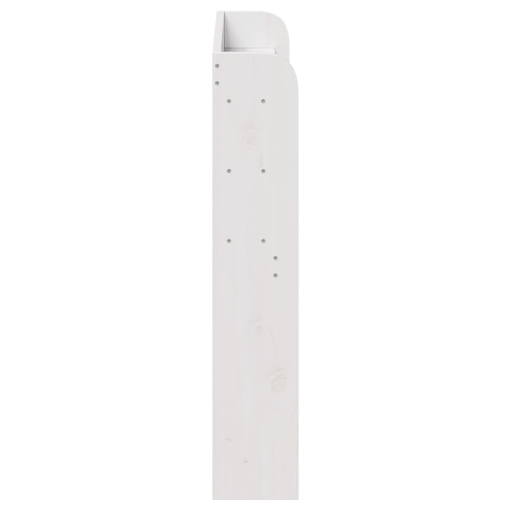 vidaXL Tăblie de pat cu rafturi, alb, 100 cm, lemn masiv de pin