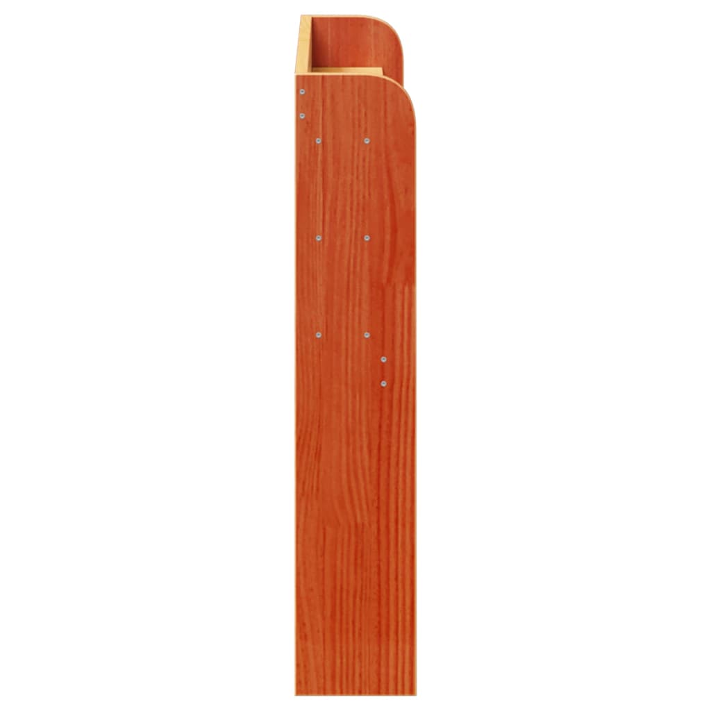 vidaXL Tăblie de pat cu rafturi, maro ceruit, 100 cm, lemn masiv pin
