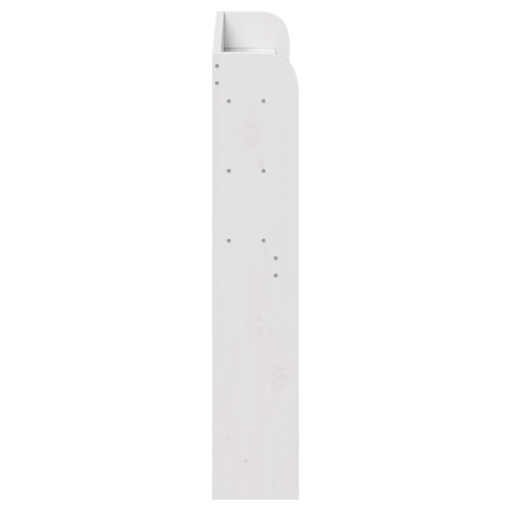 vidaXL Tăblie de pat cu rafturi, alb, 90 cm, lemn masiv de pin