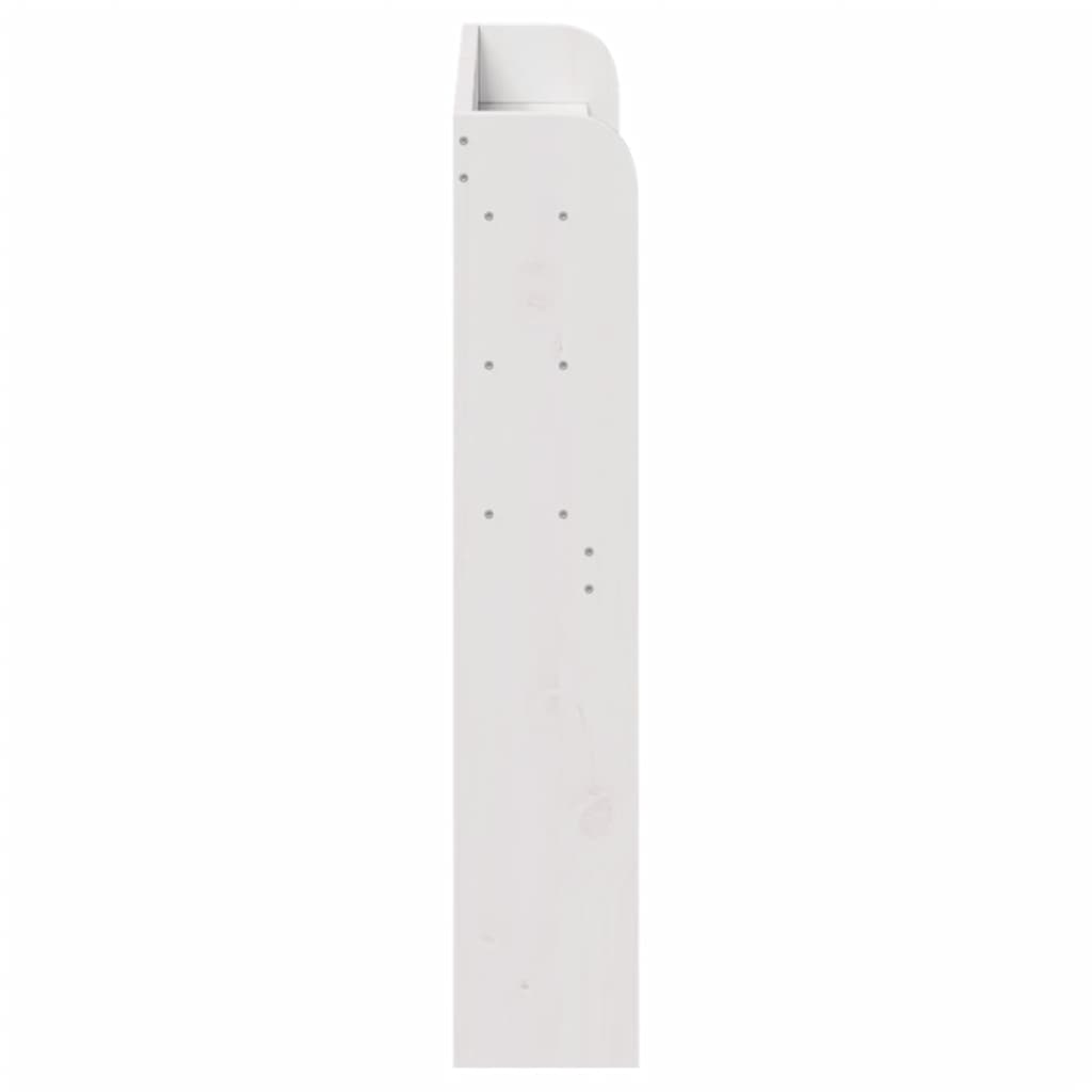 vidaXL Tăblie de pat cu rafturi, alb, 75 cm, lemn masiv de pin