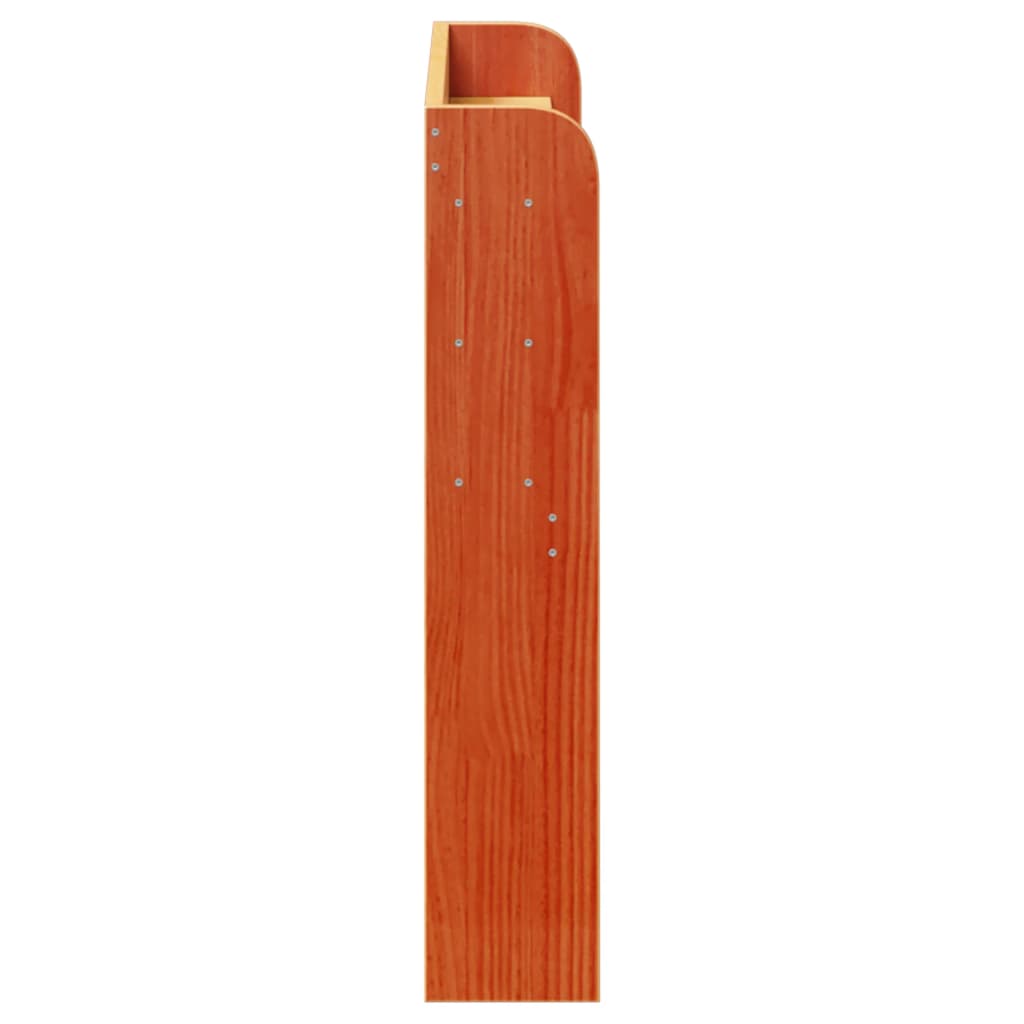 vidaXL Tăblie de pat cu rafturi, maro ceruit, 75 cm, lemn masiv pin