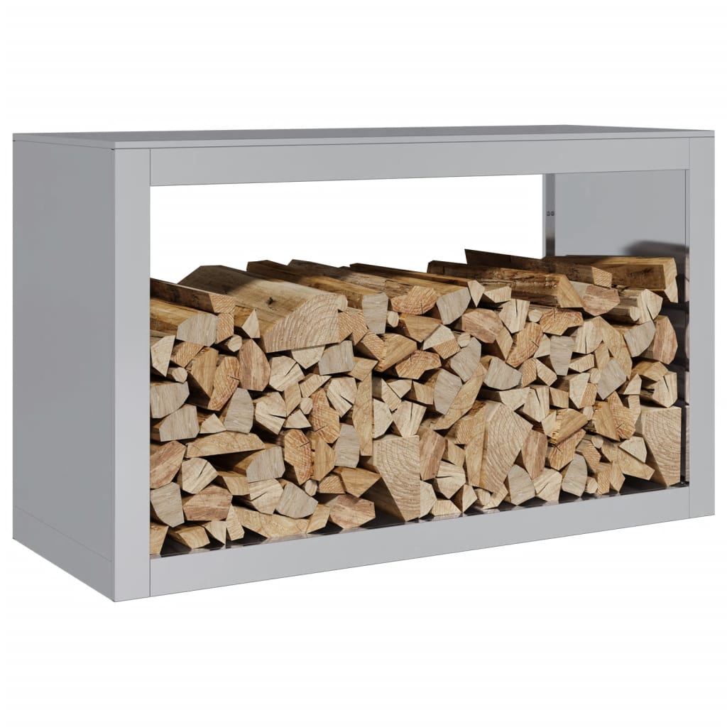 vidaXL Suport pentru lemne de foc, 100x40x60 cm, oțel inoxidabil vidaXL Suport pentru lemne de foc, 100x40x60 cm, oțel inoxidabil