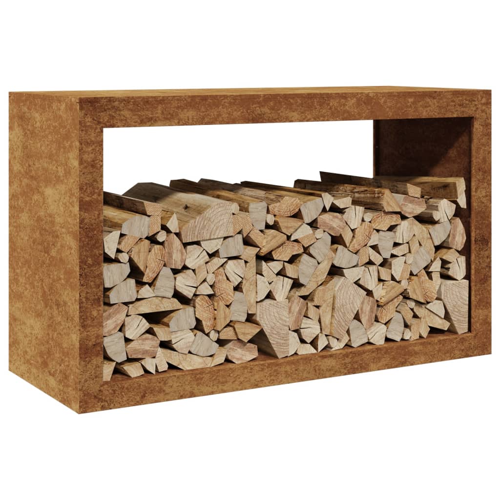 vidaXL Suport pentru lemne de foc 100x40x60 cm Oțel pentru intemperii vidaXL Suport pentru lemne de foc 100x40x60 cm Oțel pentru intemperii