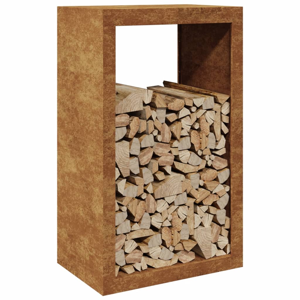 vidaXL Suport pentru lemne de foc 60x40x100 cm Oțel pentru intemperii vidaXL Suport pentru lemne de foc 60x40x100 cm Oțel pentru intemperii