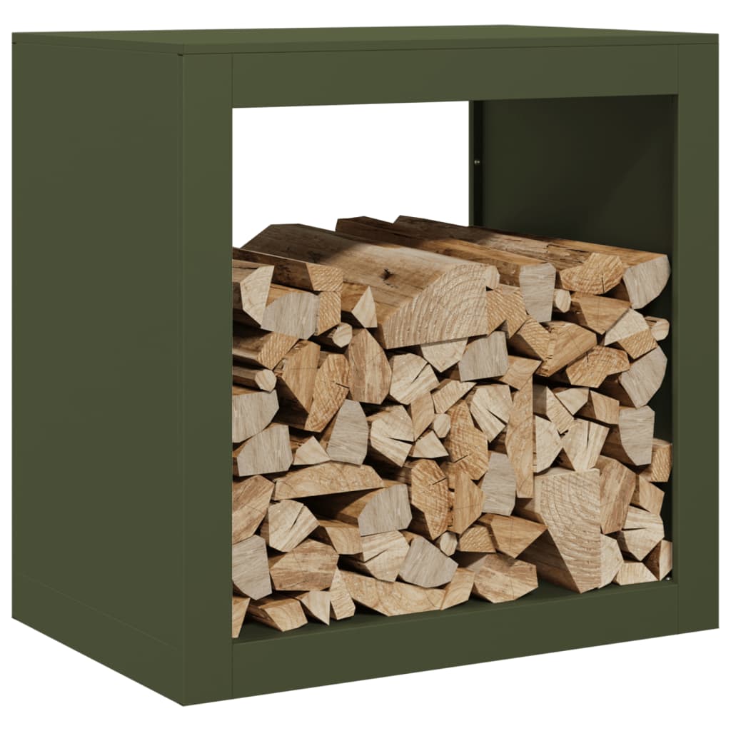 vidaXL Rastel pentru lemne de foc, verde, 60x40x60 cm, oțel vidaXL Rastel pentru lemne de foc, verde, 60x40x60 cm, oțel